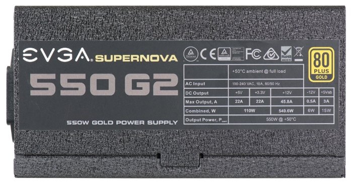 Блок питания EVGA 550W SUPERNOVA G2 220-G2-0550-Y2
